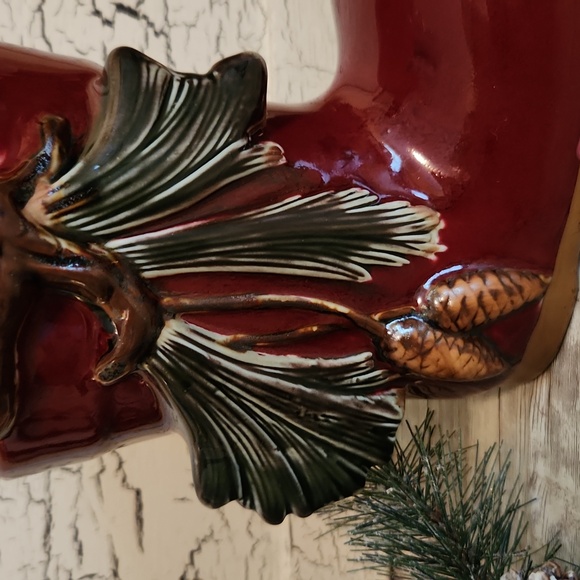 Vintage Ceramic Christmas Santa Boot Vase Planter - Picture 8 of 9